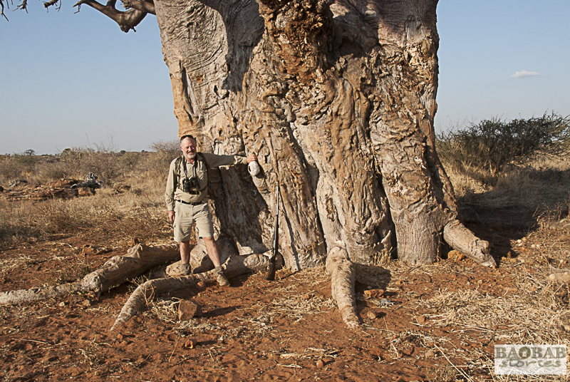 Russell Crossey am Baobab, Mashatu, Botswana